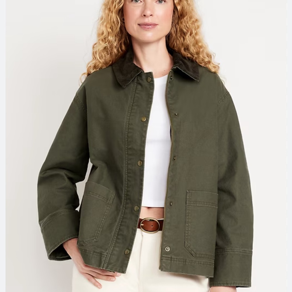 Old Navy, Canvas Barn Jacket, Heritage  Green Women's Jacket